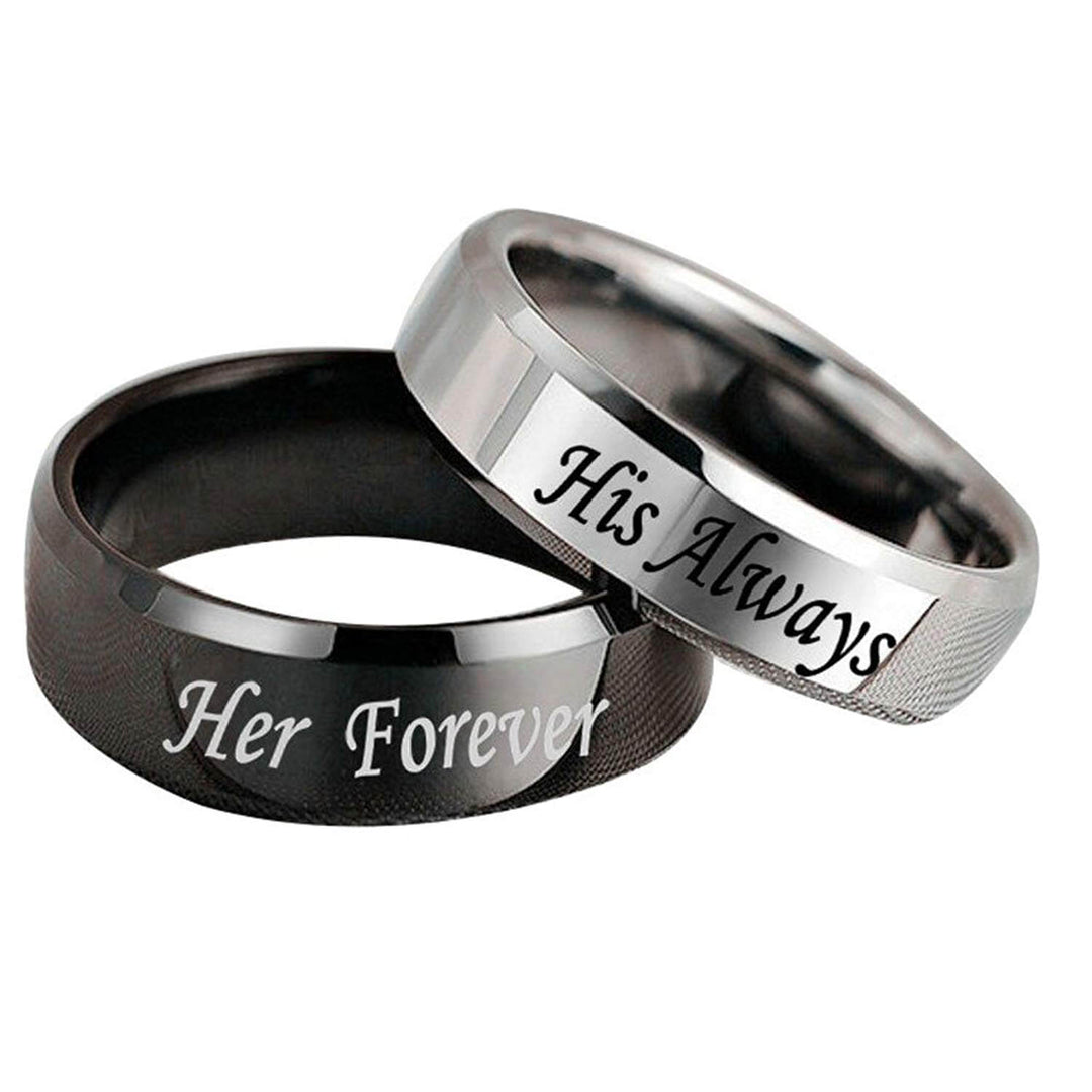His Always Her Forever Couple Promise Rings