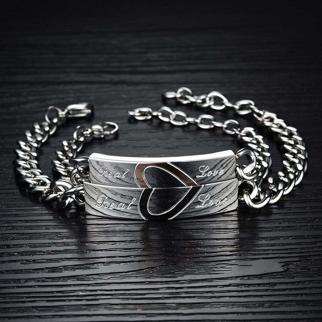 Matching Heart Bracelets for Couples