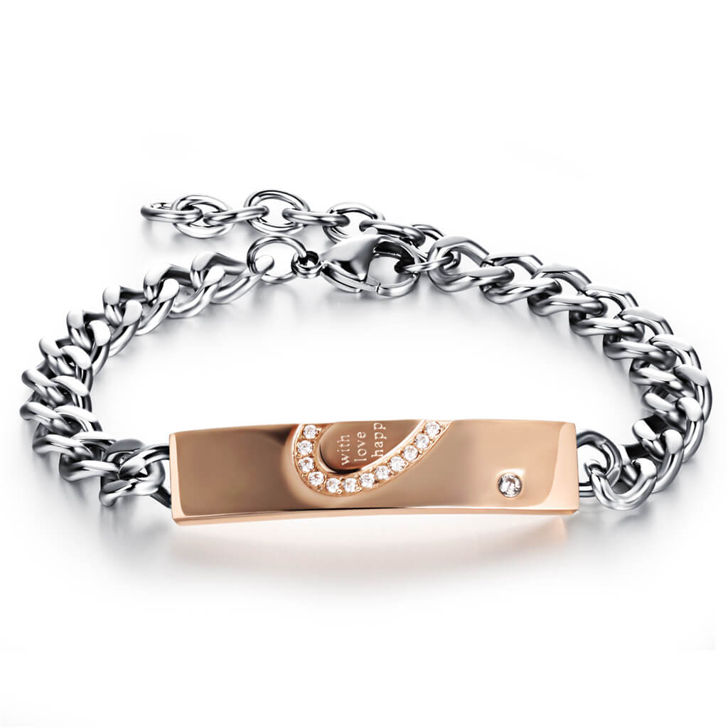 Matching Heart Couple Bracelets
