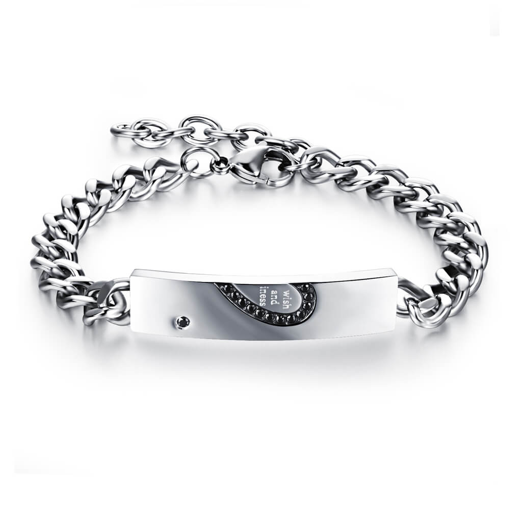 Matching Heart Couple Bracelets