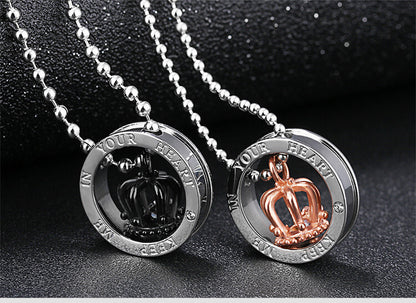 Black and Rose Gold Crown Necklaces