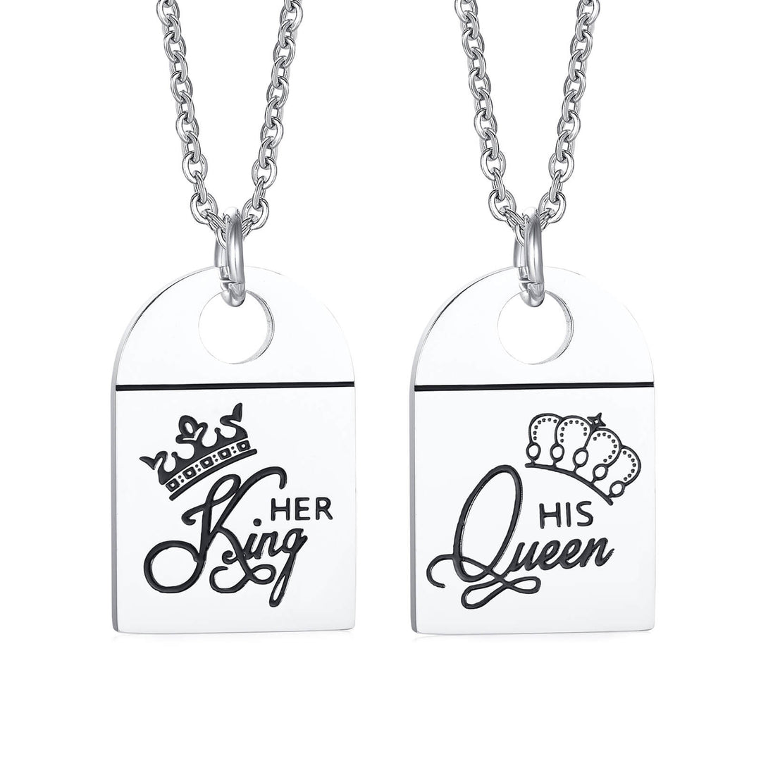Her King & His Queen Couple Crown Necklaces