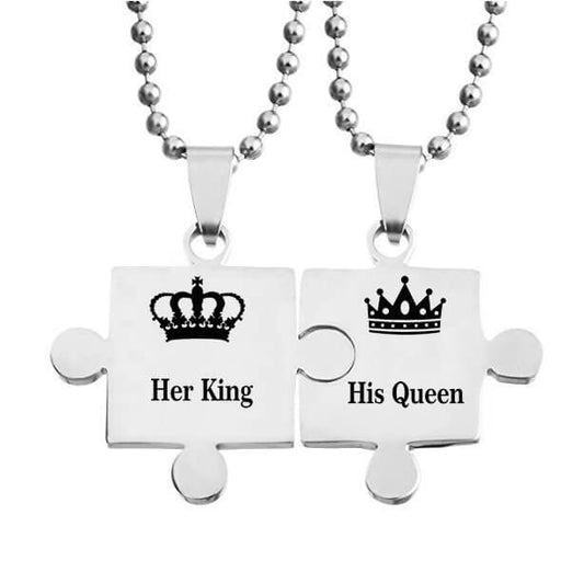 Her King His Queen Puzzle Pendant