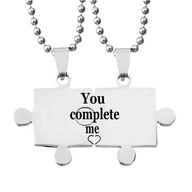 You Complete Me Puzzle Necklace