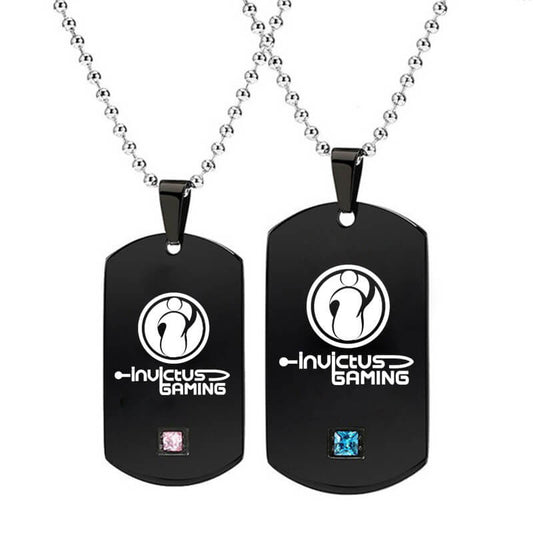Titanium Black Tag Necklaces
