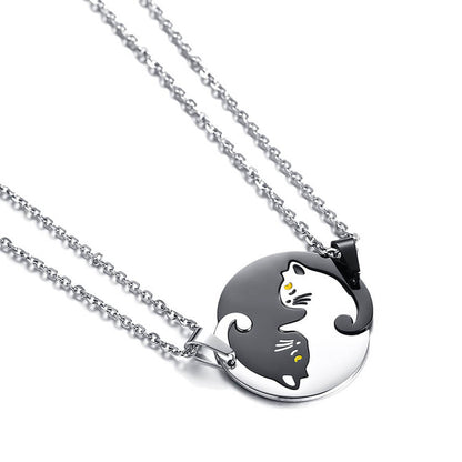 Cute Cat Matching Love Necklace