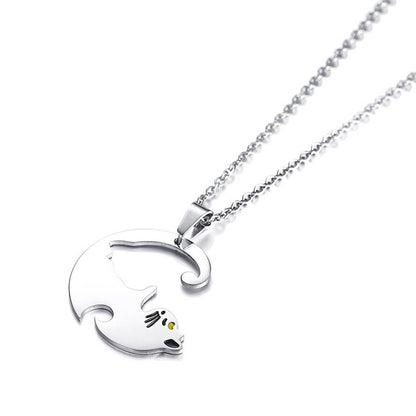 Cute Cat Matching Love Necklace