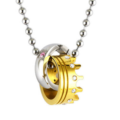 Interlocking Crown Couple Necklaces