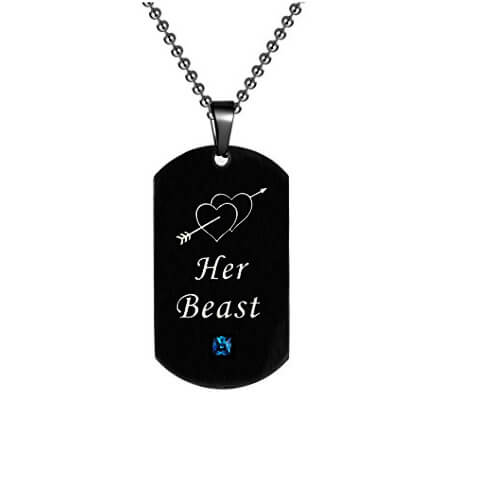 Couple His Beauty Her Beast Necklace