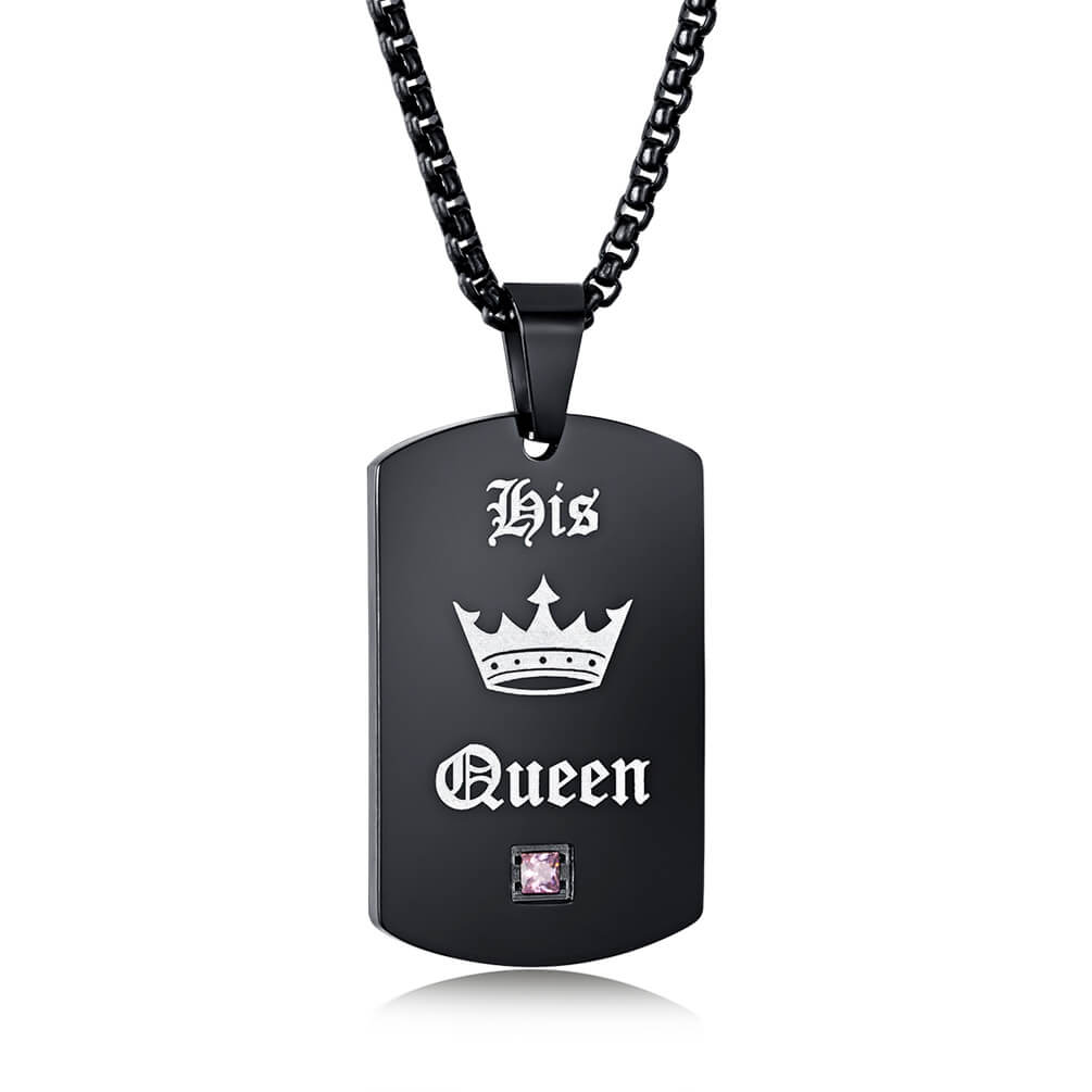 Her King His Queen Necklaces Engraved