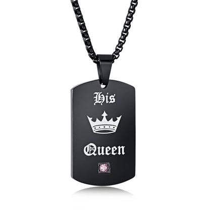 Her King His Queen Necklaces Engraved