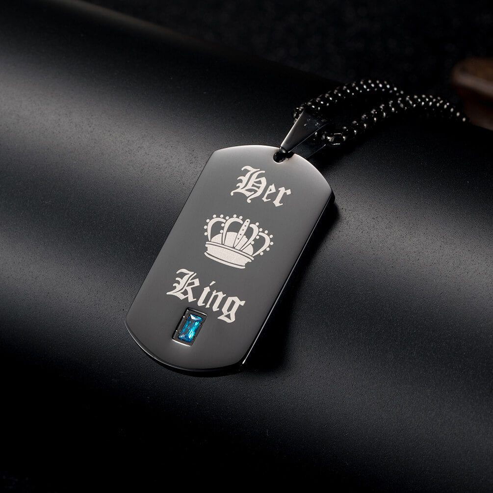 Her King His Queen Necklaces Engraved