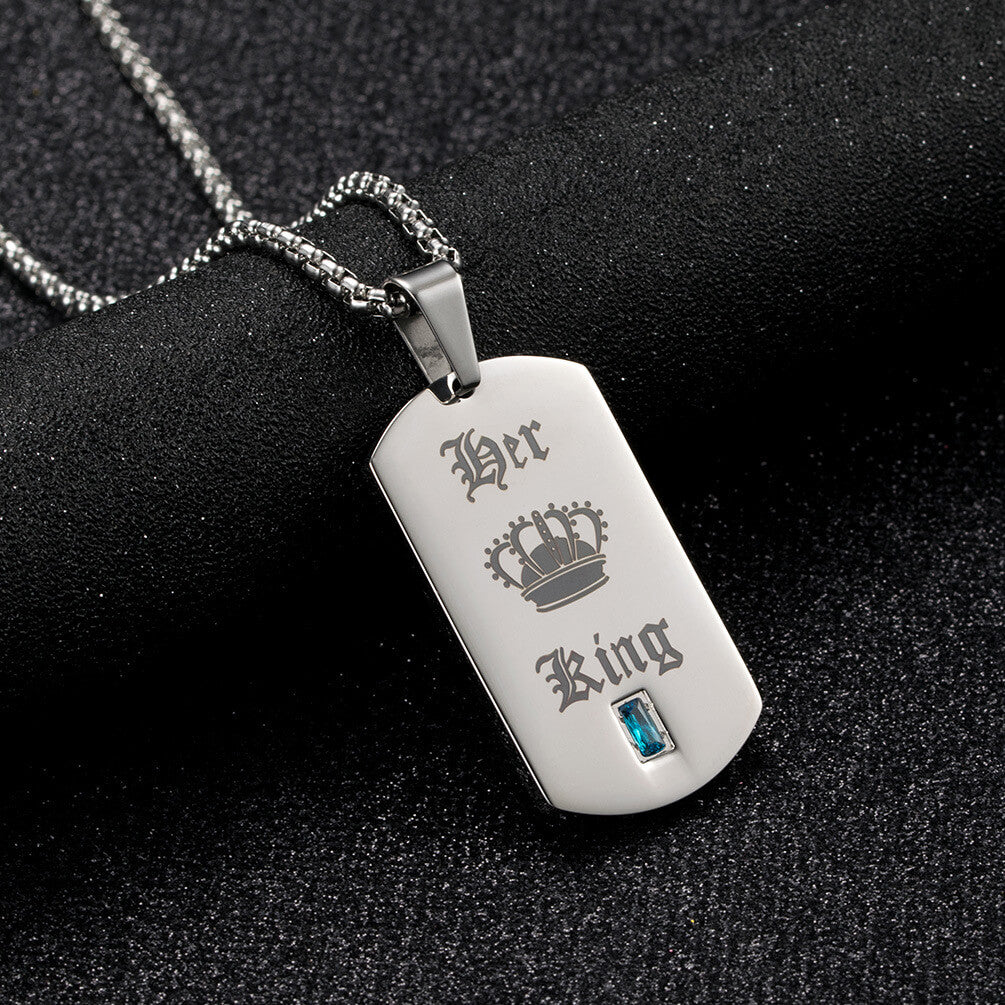 Her King His Queen Necklaces Engraved