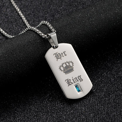 Her King His Queen Necklaces Engraved