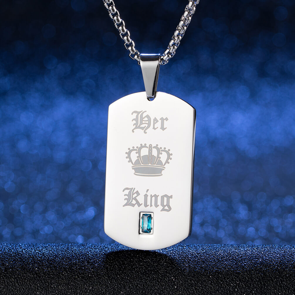 Her King His Queen Necklaces Engraved