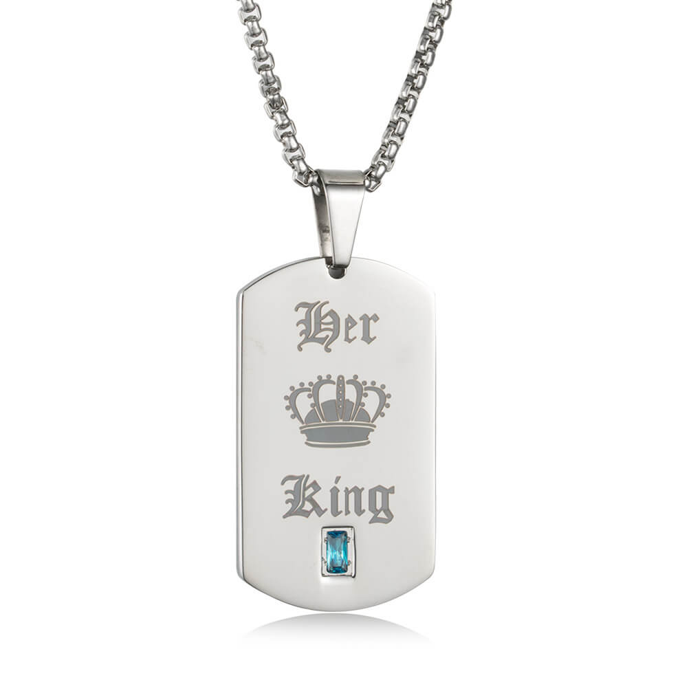 Her King His Queen Necklaces Engraved