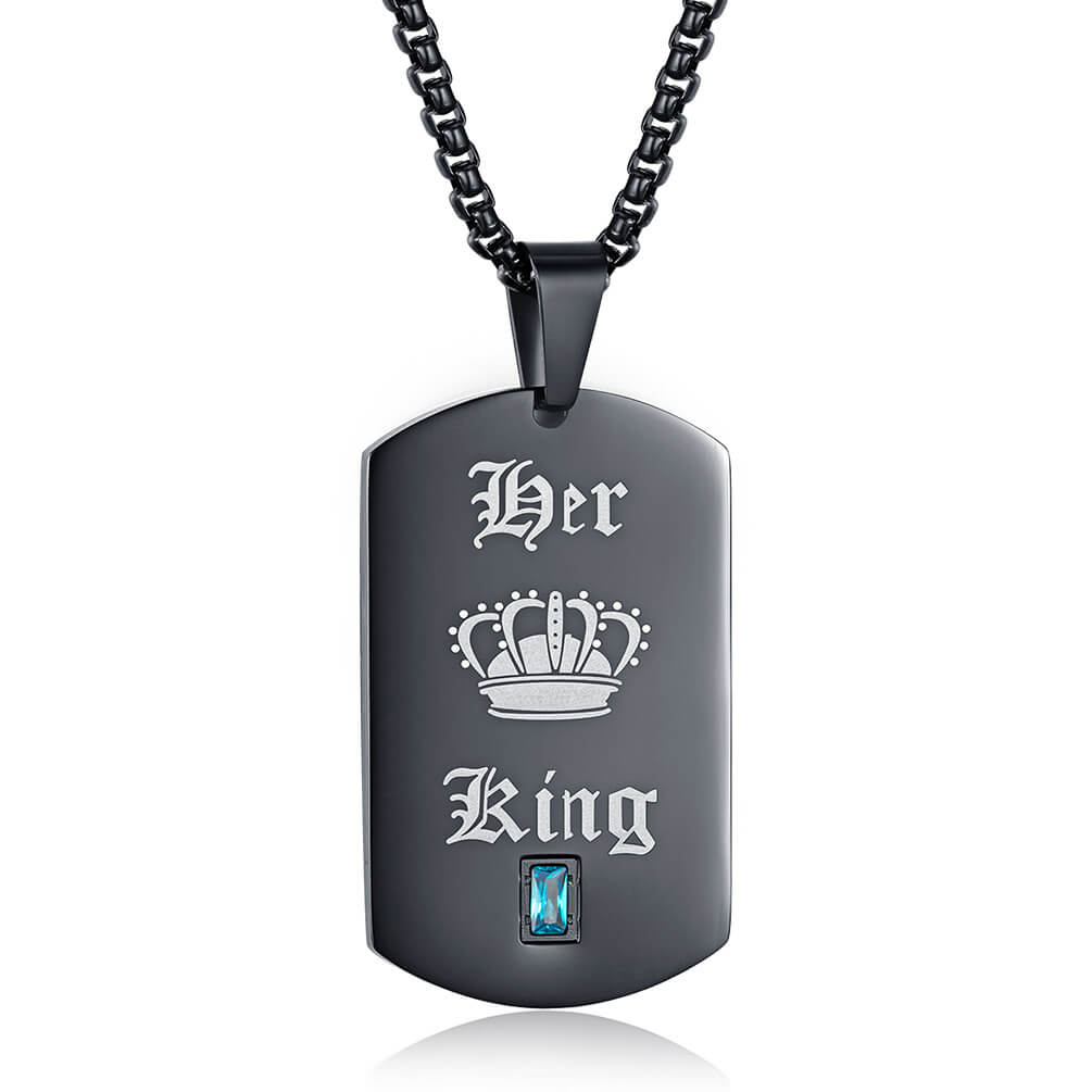 Her King His Queen Necklaces Engraved