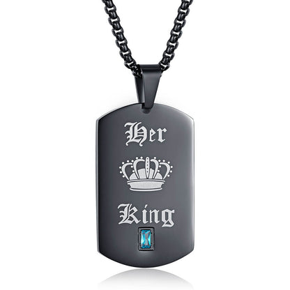 Her King His Queen Necklaces Engraved