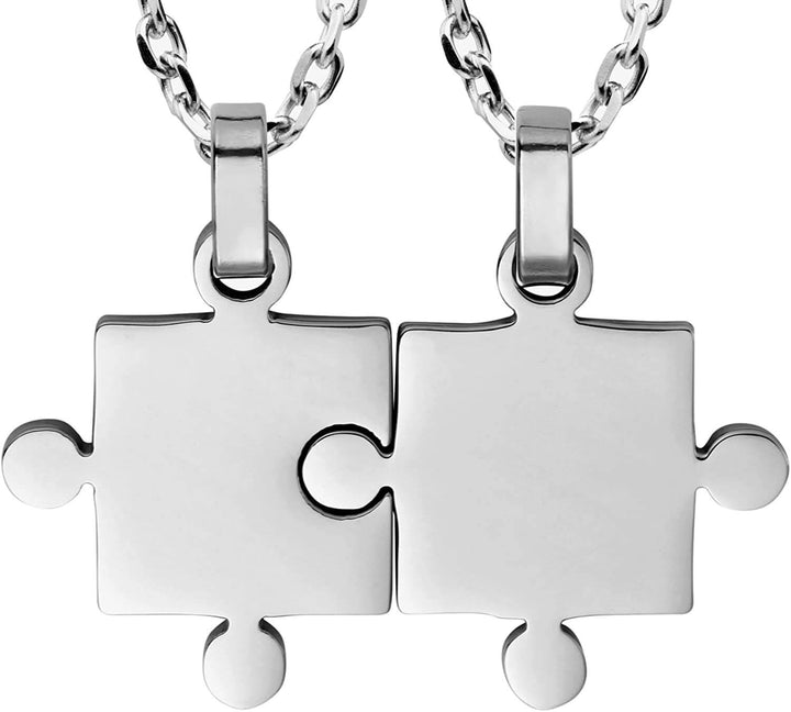 His & Hers Puzzle Couples Necklaces