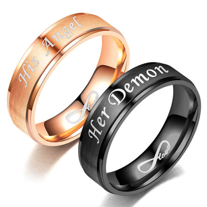 His Angel and Her Demon Promise Rings
