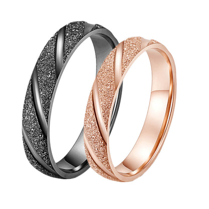Black Rose Gold Frosted Promise Rings for Women and Men Size 6-11