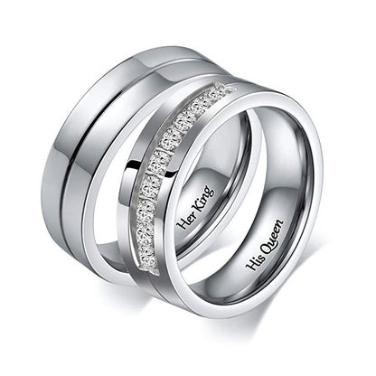 His Queen Her King Couple Promise Rings