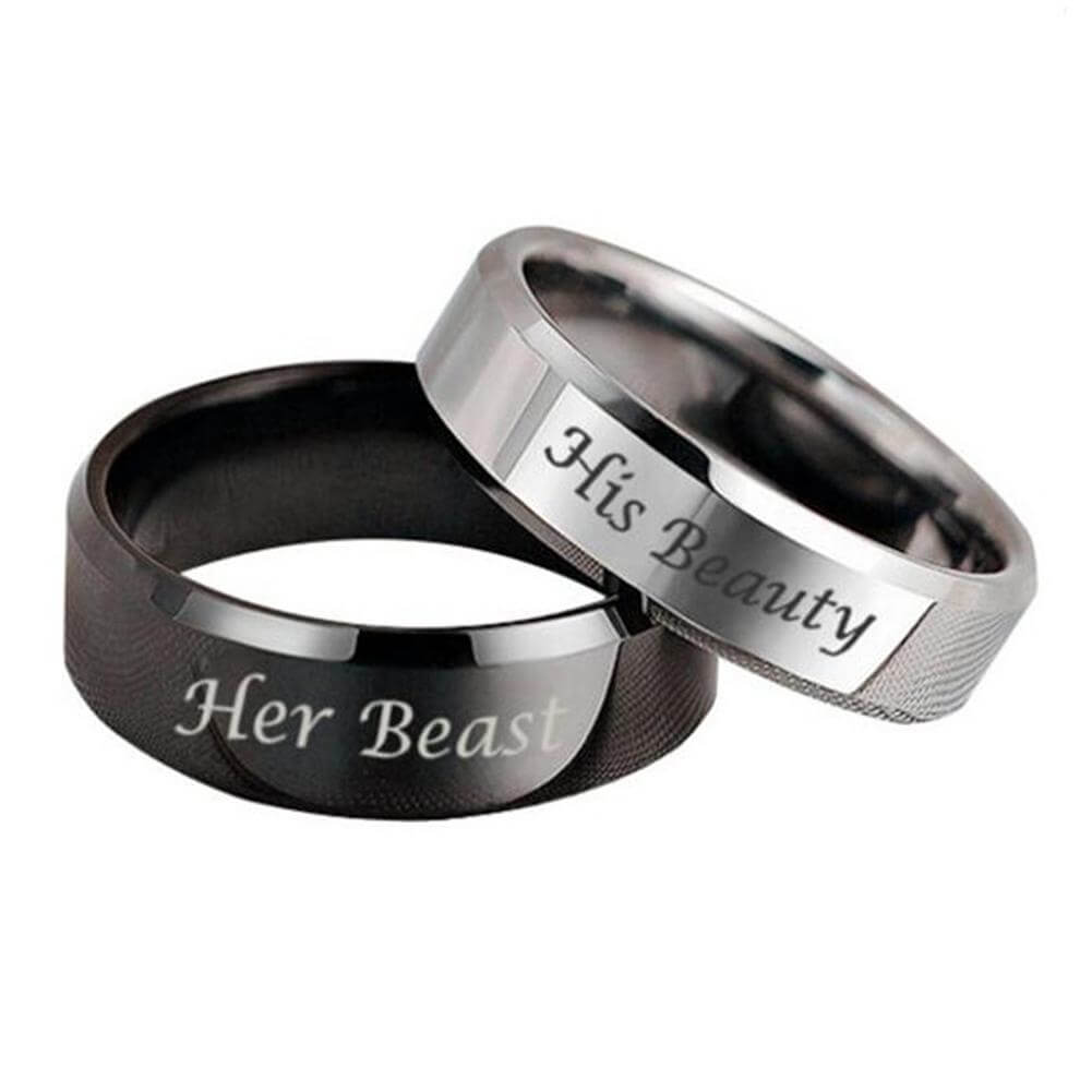 Her Beast His Beauty Couple Ring