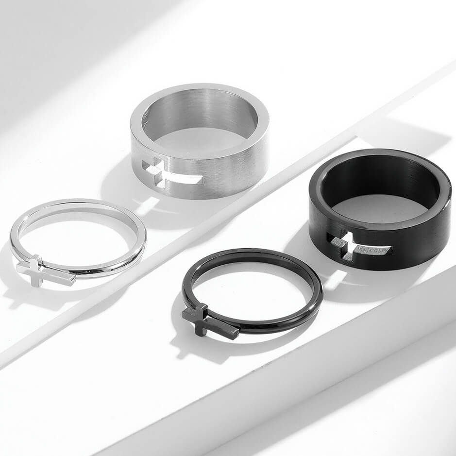 Puzzle Cross Couples Rings