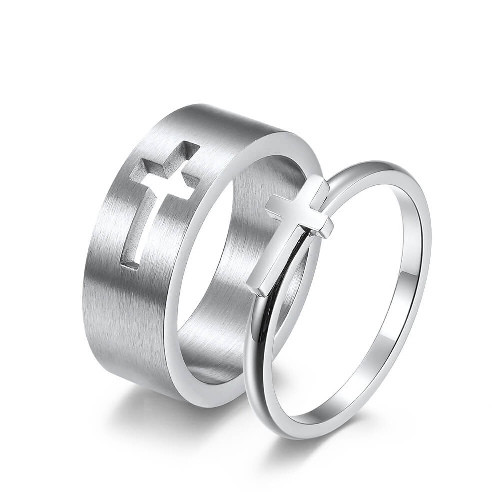 Puzzle Cross Couples Rings