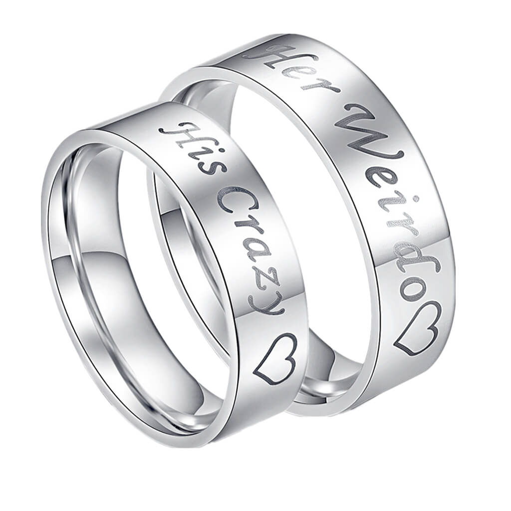 His Crazy & Her Weirdo Couple Rings