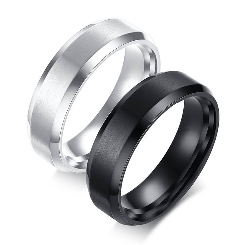 Engraved Couple Promise Rings Unisex