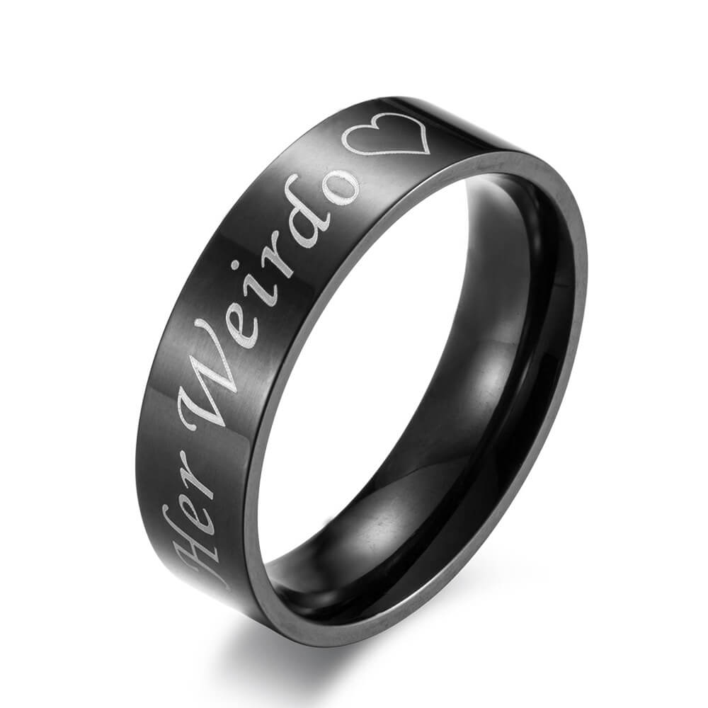 His Crazy & Her Weirdo Couple Promise Rings
