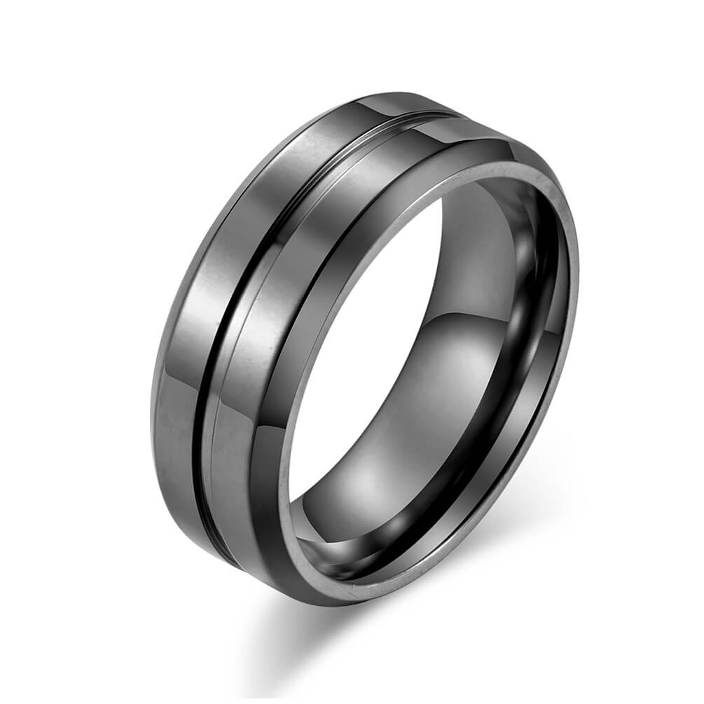 8mm Man Engraved Rings