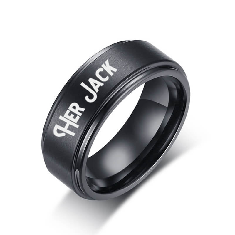 His Sally and Her Jack Black Promise Rings