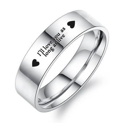i'll love you as long as live Promise Rings for Couples