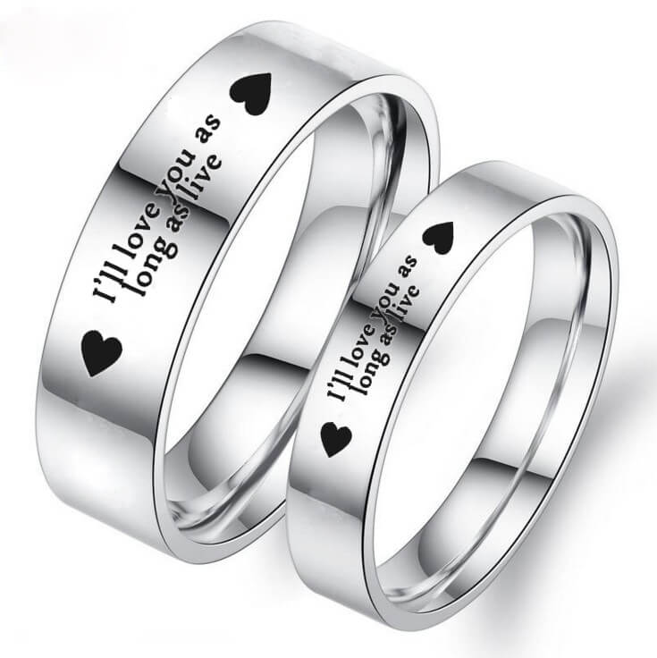 i'll love you as long as live Promise Rings for Couples