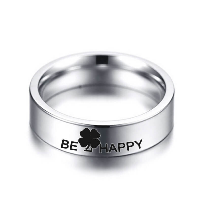 BE HAPPY Clover Promise Rings