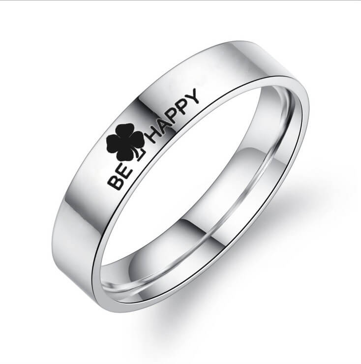 BE HAPPY Clover Promise Rings