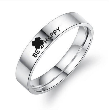 BE HAPPY Clover Promise Rings