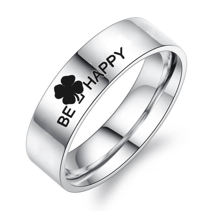 BE HAPPY Clover Promise Rings