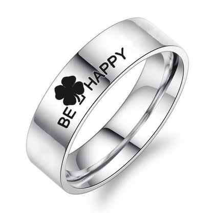 BE HAPPY Clover Promise Rings