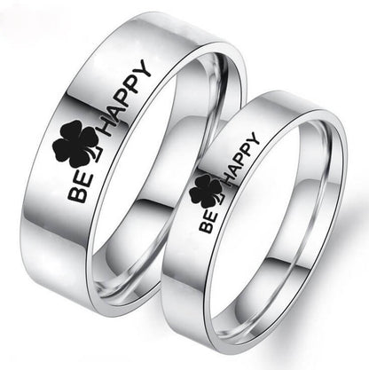BE HAPPY Clover Promise Rings