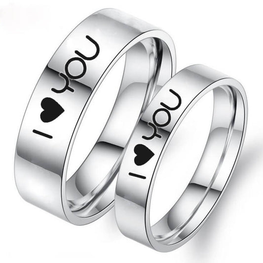 I LOVE YOU Promise Rings for Couples