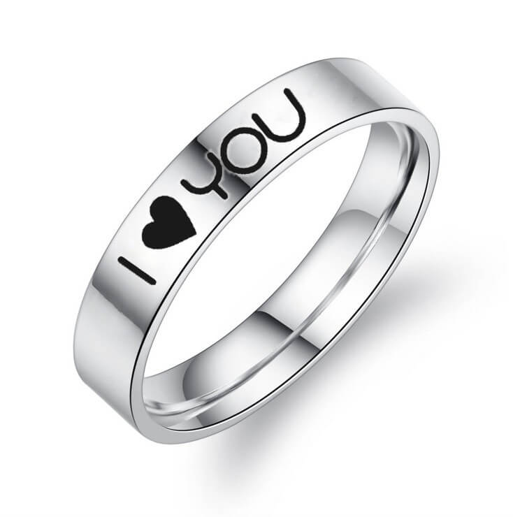 I LOVE YOU Promise Rings for Couples