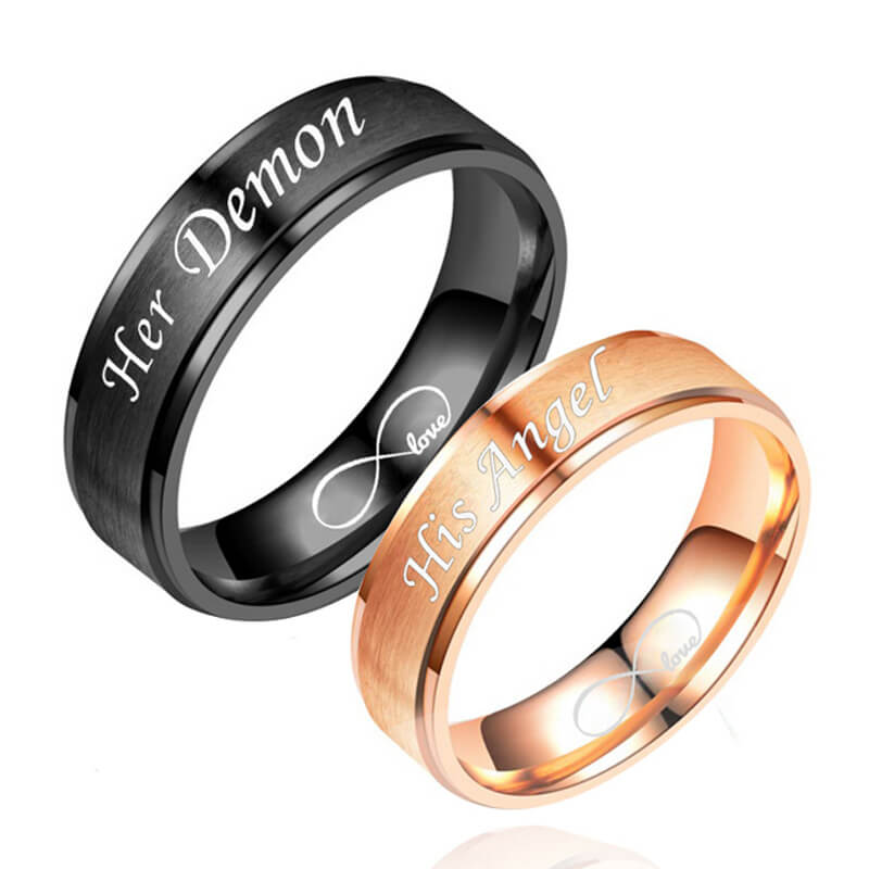 His Angel and Her Demon Promise Rings