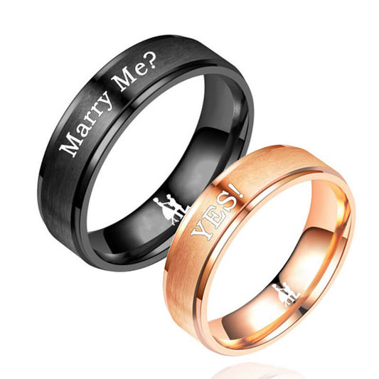 Engraved Couple Promise Rings
