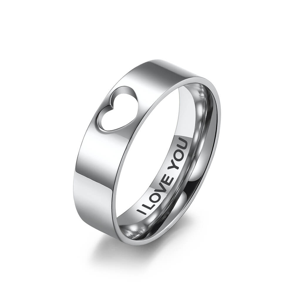 Buy Vembley Silver Heart Couple Ring Matching Wrap Finger Ring For Women  And Girls at Amazon.in