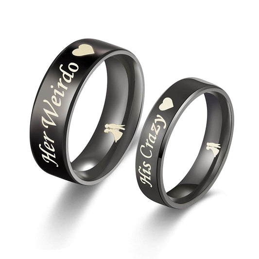 His Crazy Her Weirdo Couple Ring