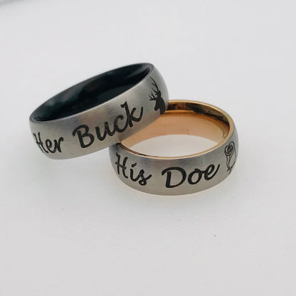 Engraved Promise Ring Set