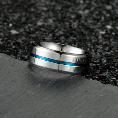 Mens Promise Rings Blue 8mm